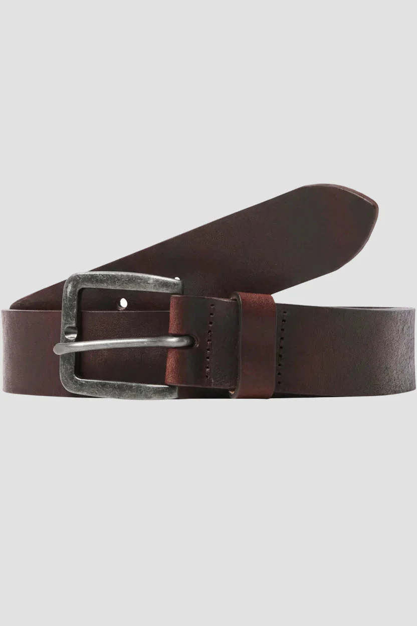 Jack & Jones Victor Leather Belt Black Coffee - Image 3