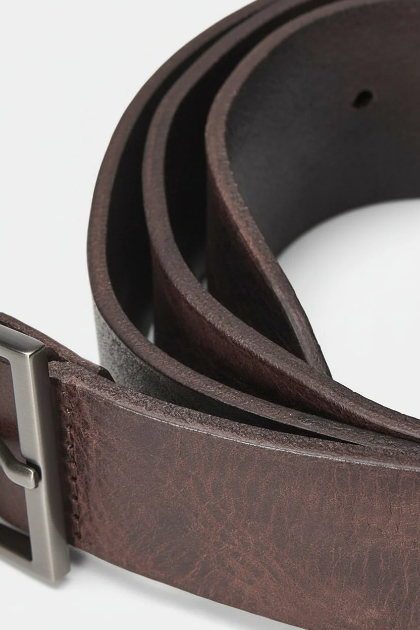 Jack & Jones Victor Leather Belt Black Coffee - Image 5