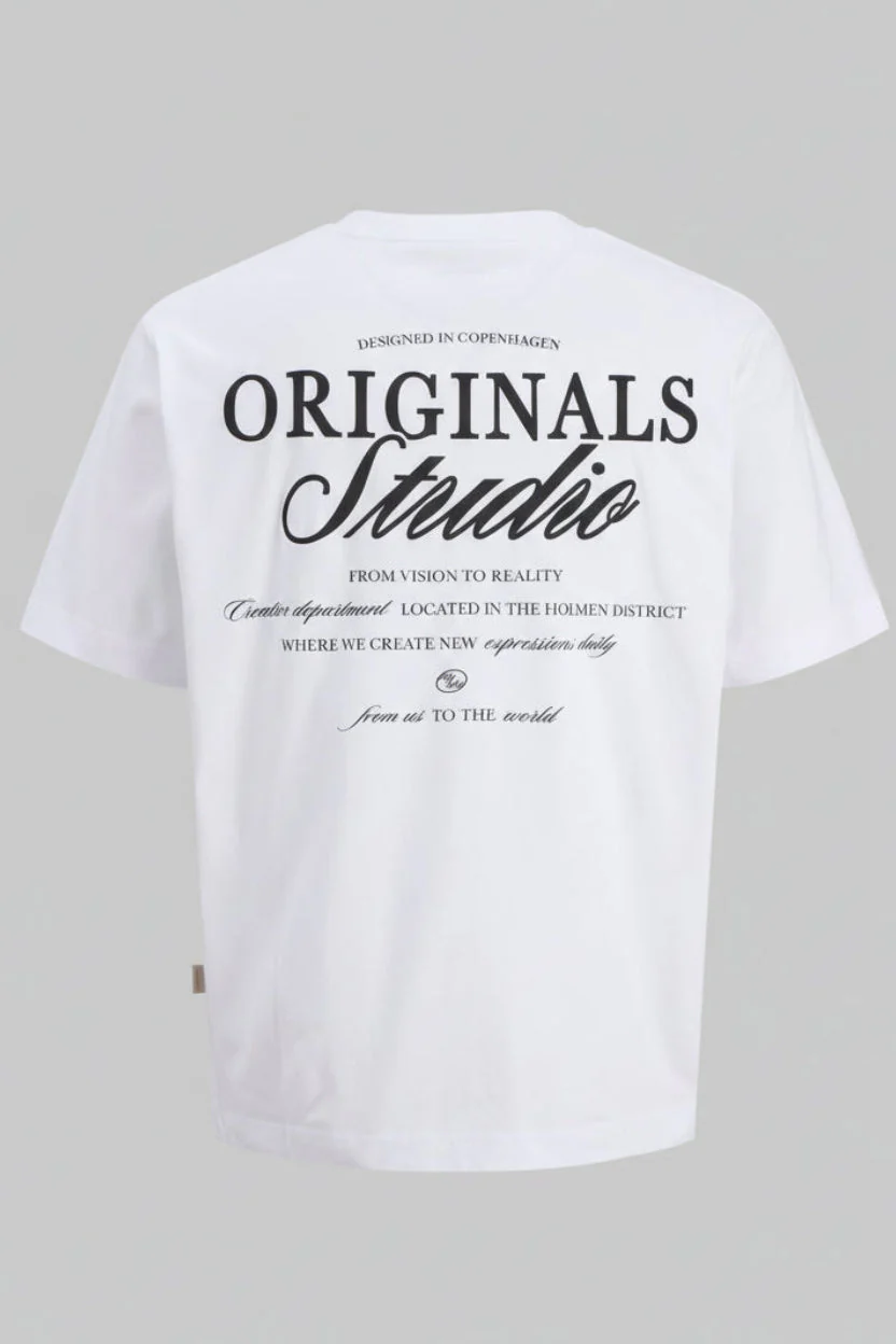 Jack & Jones Jornoerrebro Typo Tee SS Crew Neck Bright White - Image 7