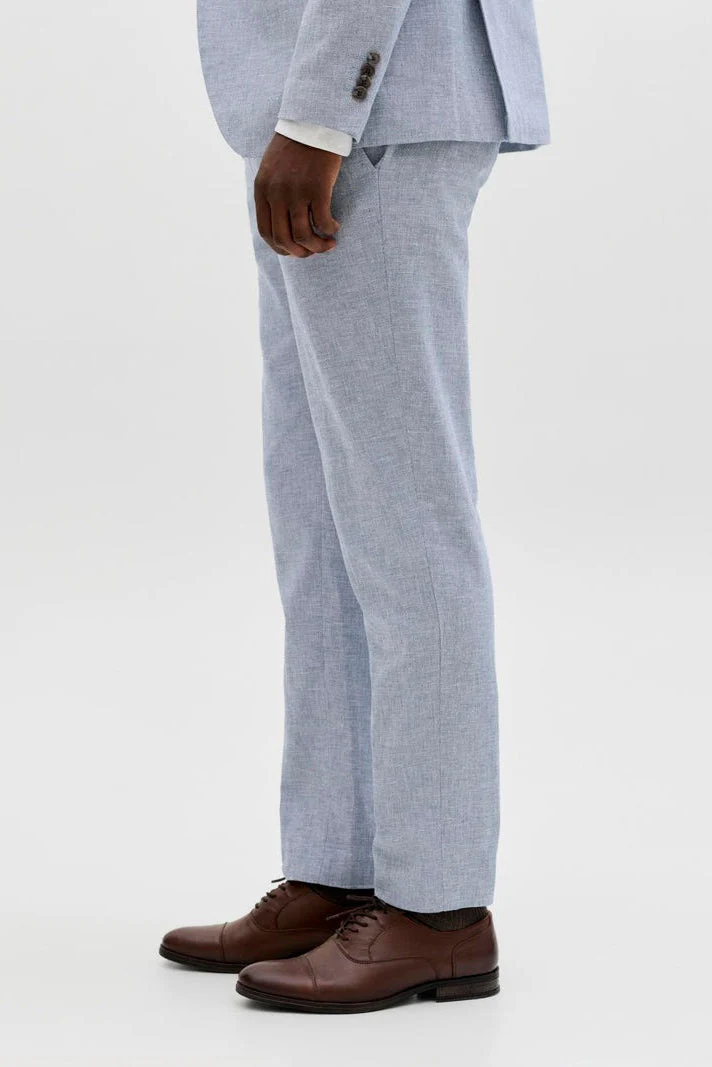 Jack & Jones Martin Summer Trousers Linen Blend Faded Denim - Image 4