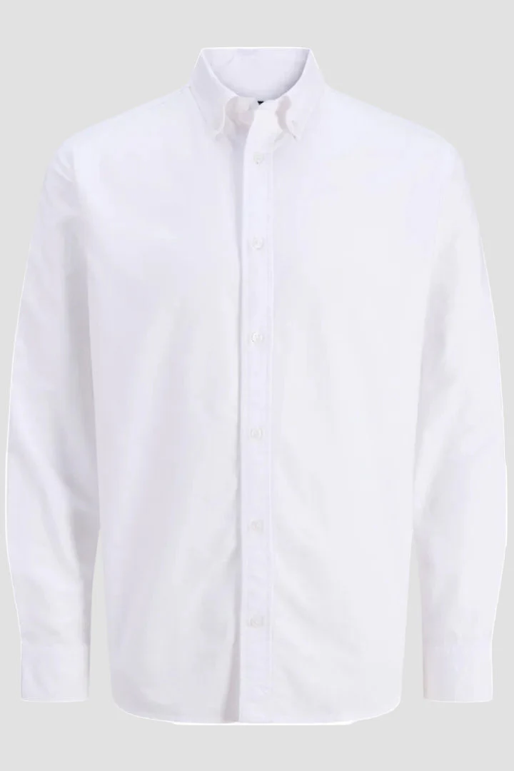 Jack & Jones Harvey Oxford Langarmshirt Weiß - Image 5