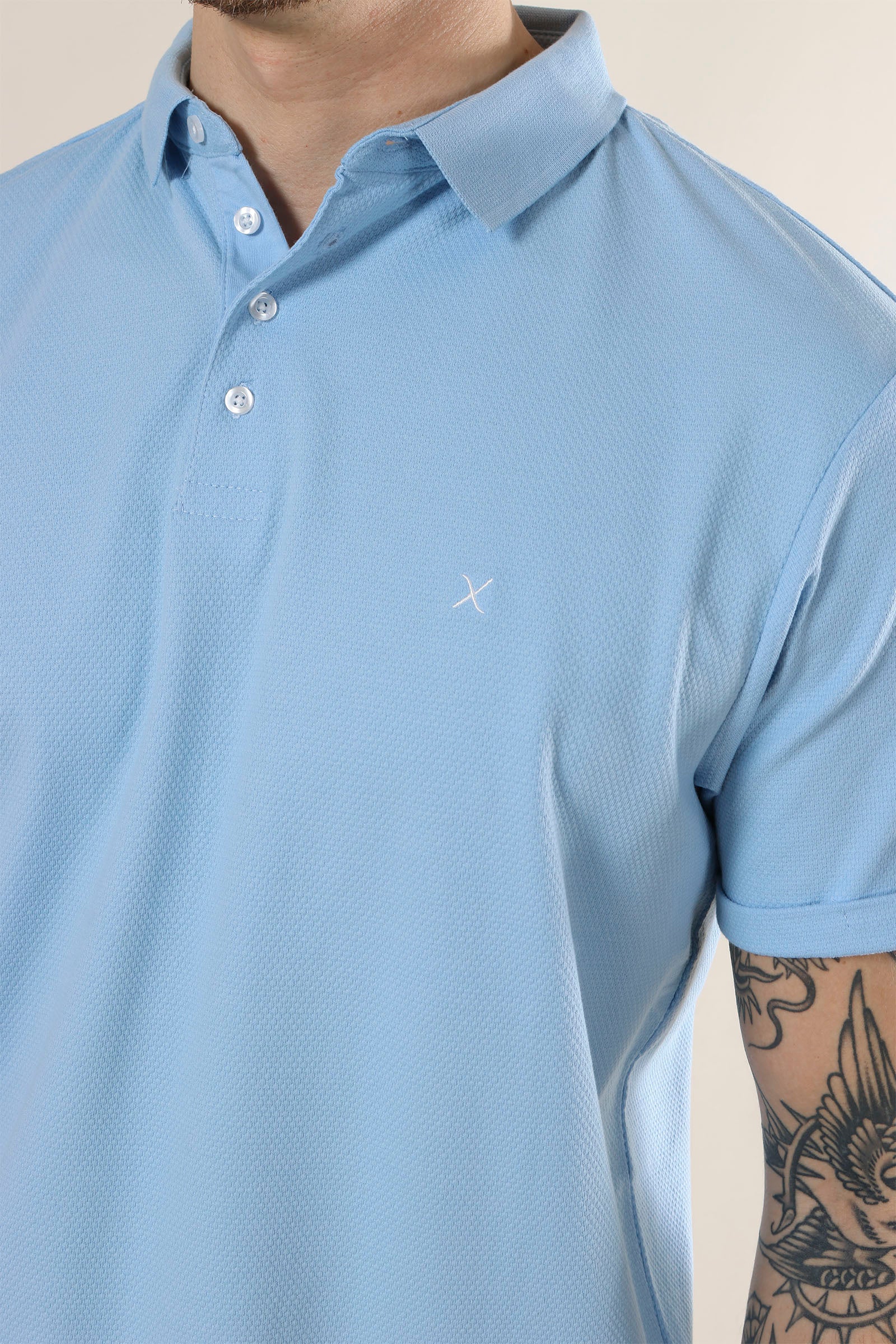 Clean Cut Copenhagen Silkeborg Stretch Polo Light Blue - Image 3