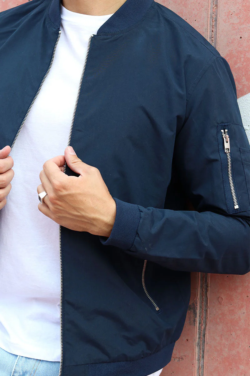 Jack & Jones RUSH BOMBER NOOS Navy Blazer - Image 3