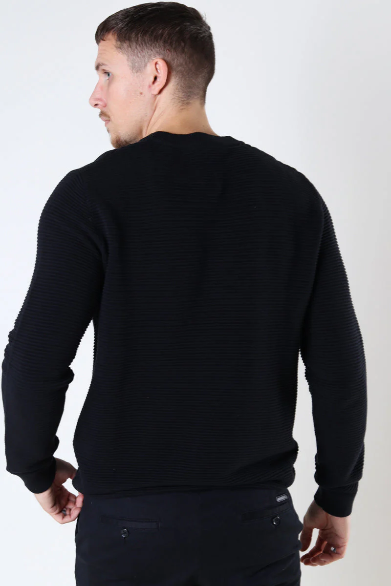 Solid Valencia Crew Knit Black - Image 3