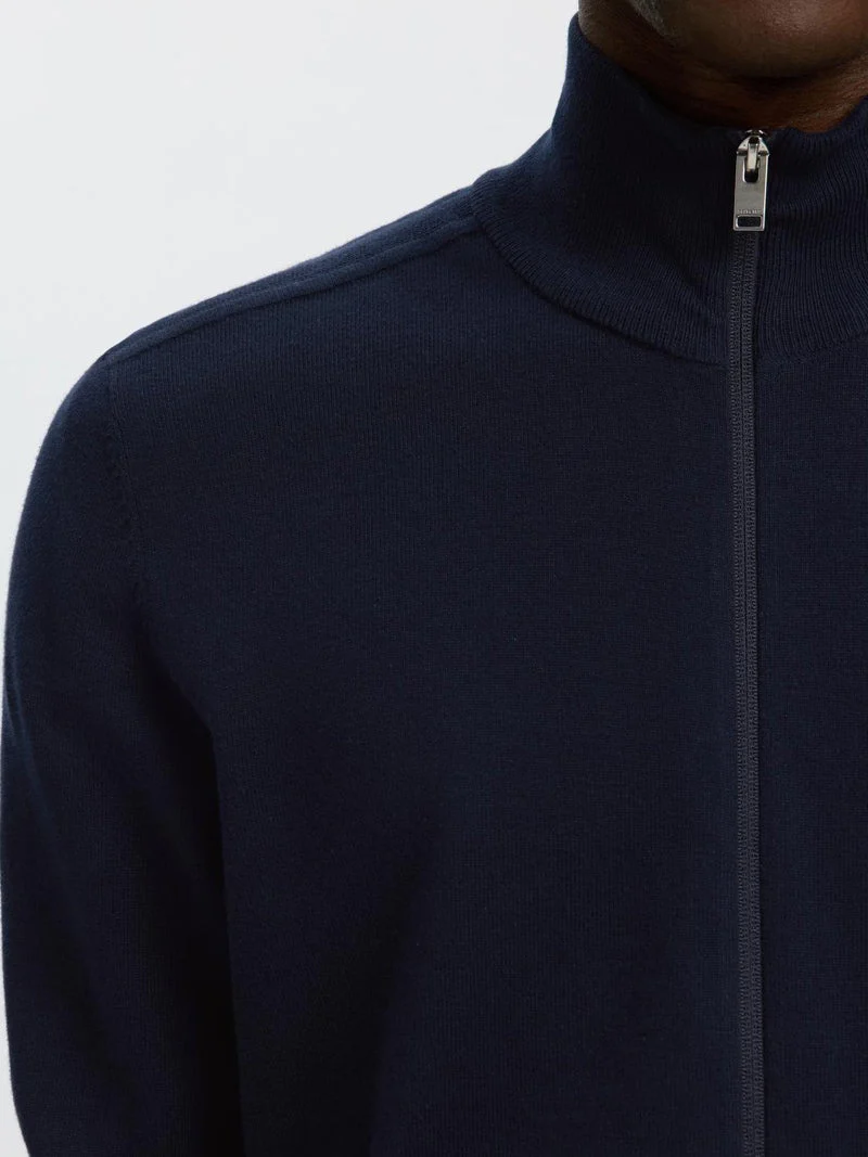 Selected BERG FULL ZIP CARDIGAN Navy Blazer Melange - Image 11
