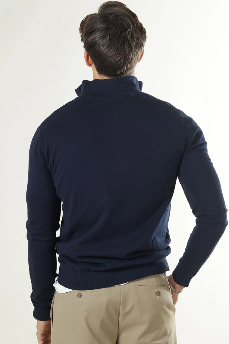 Selected BERG FULL ZIP CARDIGAN Navy Blazer Melange - Image 5