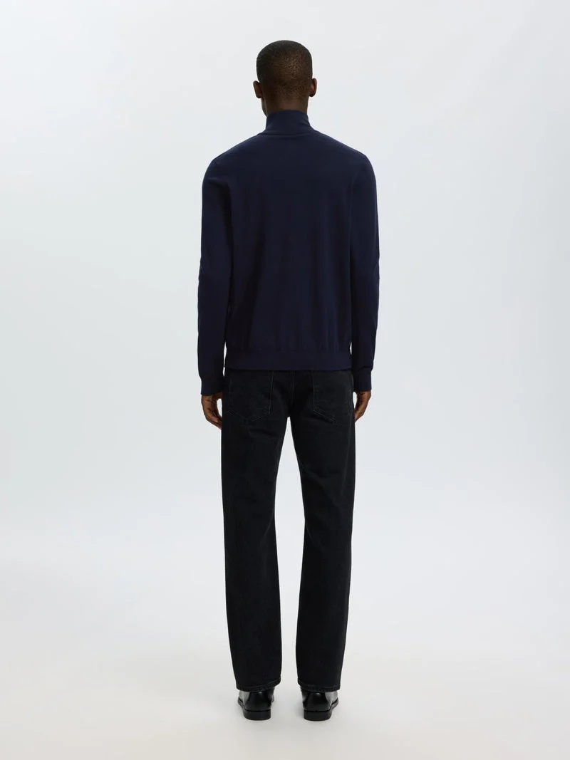 Selected BERG FULL ZIP CARDIGAN Navy Blazer Melange - Image 8