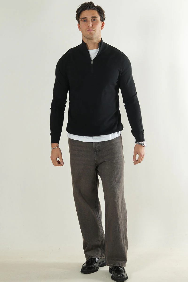 Selected Berg Half Zip Knit Black - Image 2