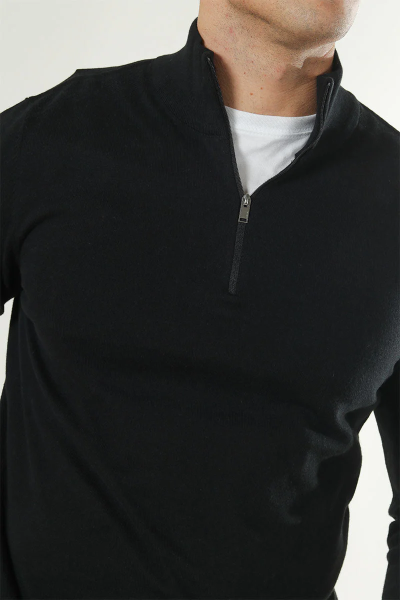 Selected Berg Half Zip Knit Black - Image 3