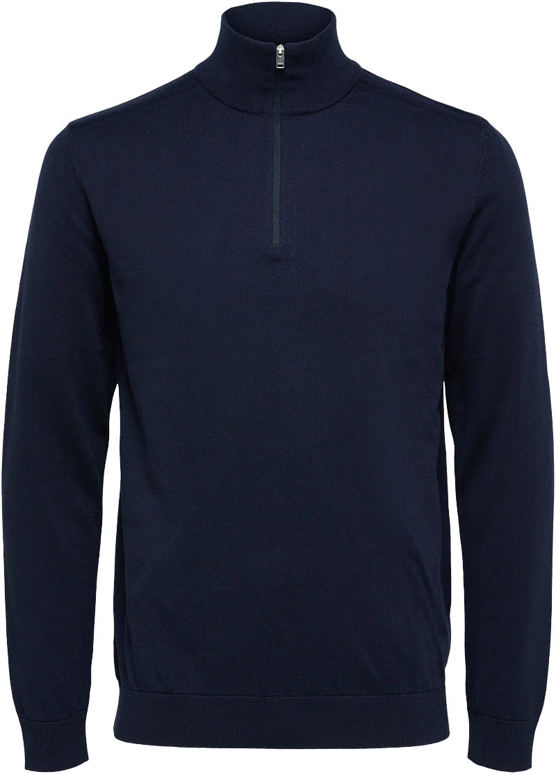 Selected Berg Half Zip Knit Navy Blazer Melange - Image 11