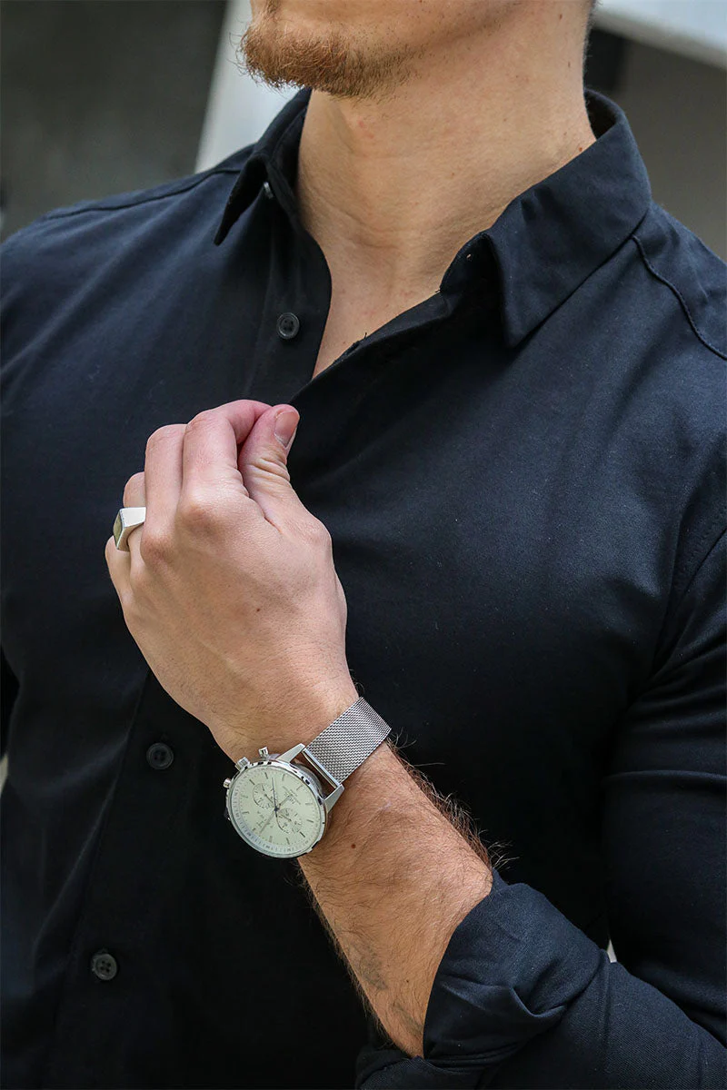 ONLY & SONS Miles LS Stretch Hemd Black - Image 6