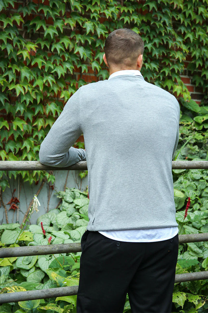 JEFF GREYSON CREW KNIT Light Grey - Image 5