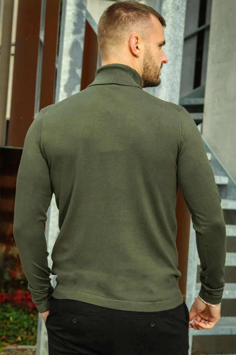 JEFF MALCOLM ROLL NECK KNIT Army - Image 5