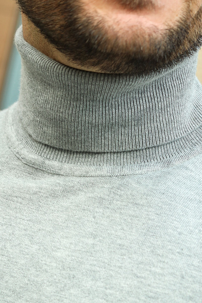 JEFF MALCOLM ROLL NECK KNIT Light Grey - Image 3