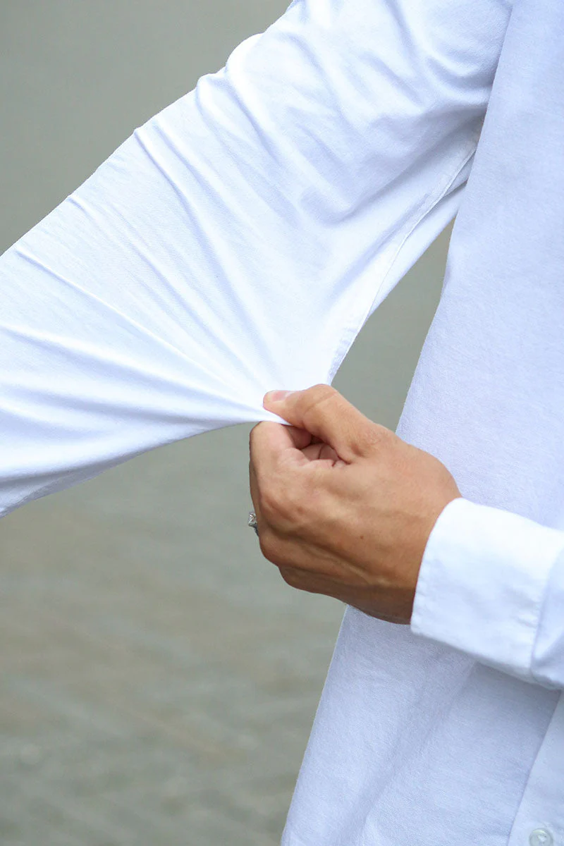 Solid Val Oxford Stretch Hemd LS White - Image 4