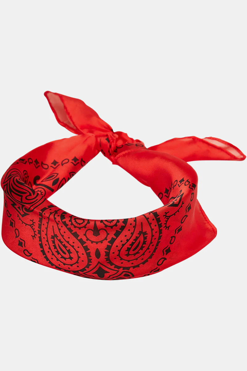 Urban Classics Satin Bandana 2-Pack Black/red - Image 5
