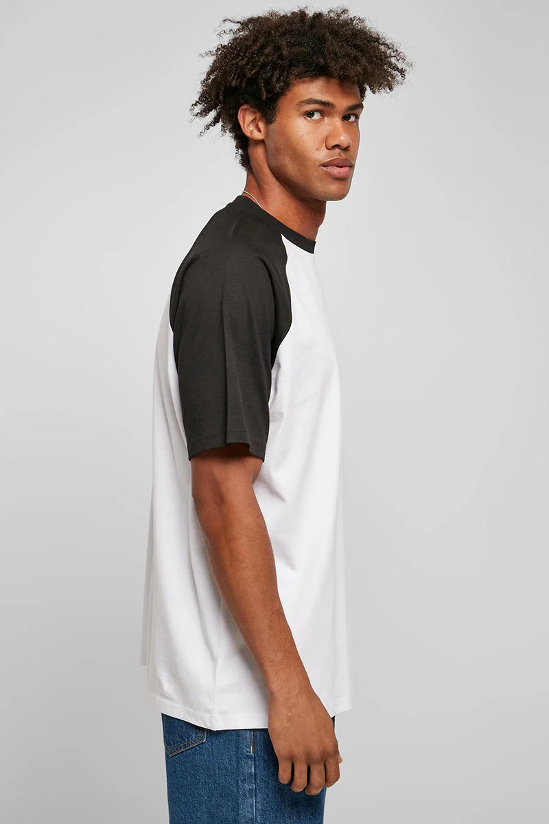 Urban Classics Organic Oversized Raglan Tee White/Black - Image 3