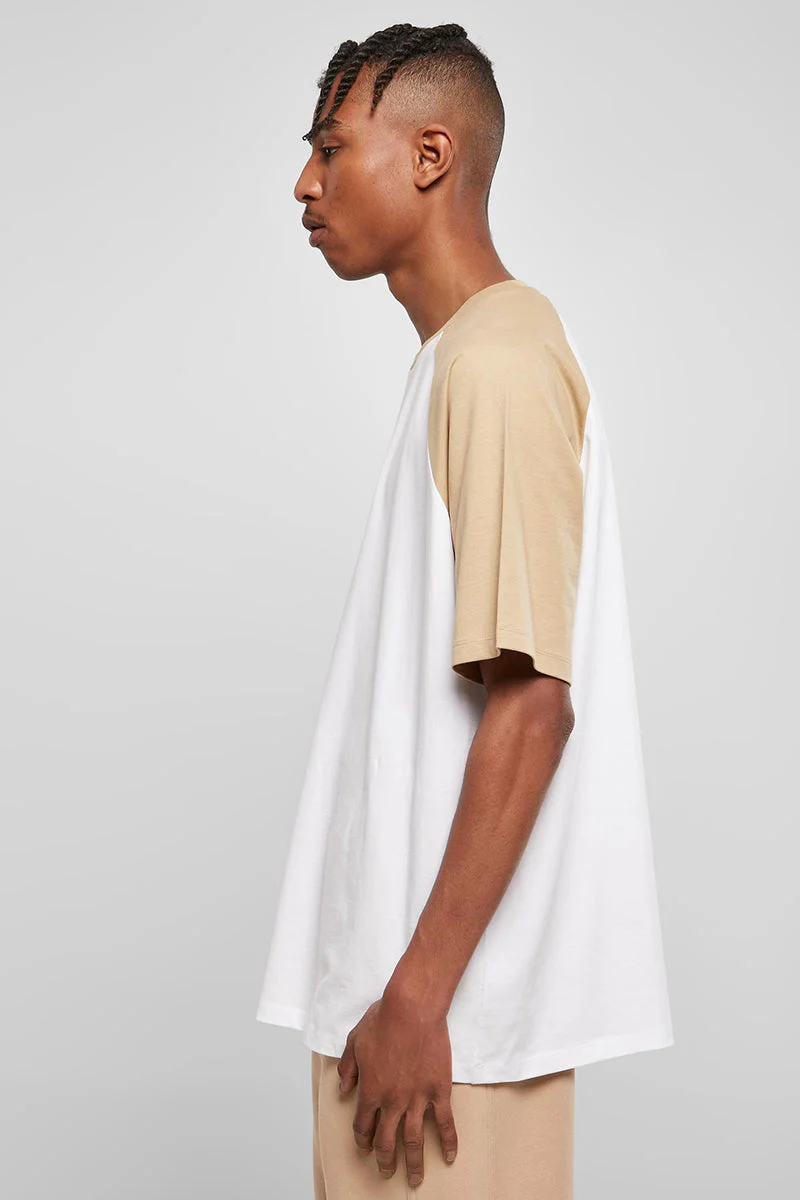 Urban Classics Organic Oversized Raglan Tee White/Beige - Image 4
