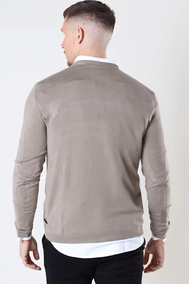 JEFF GREYSON CREW KNIT Dark Beige - Image 4