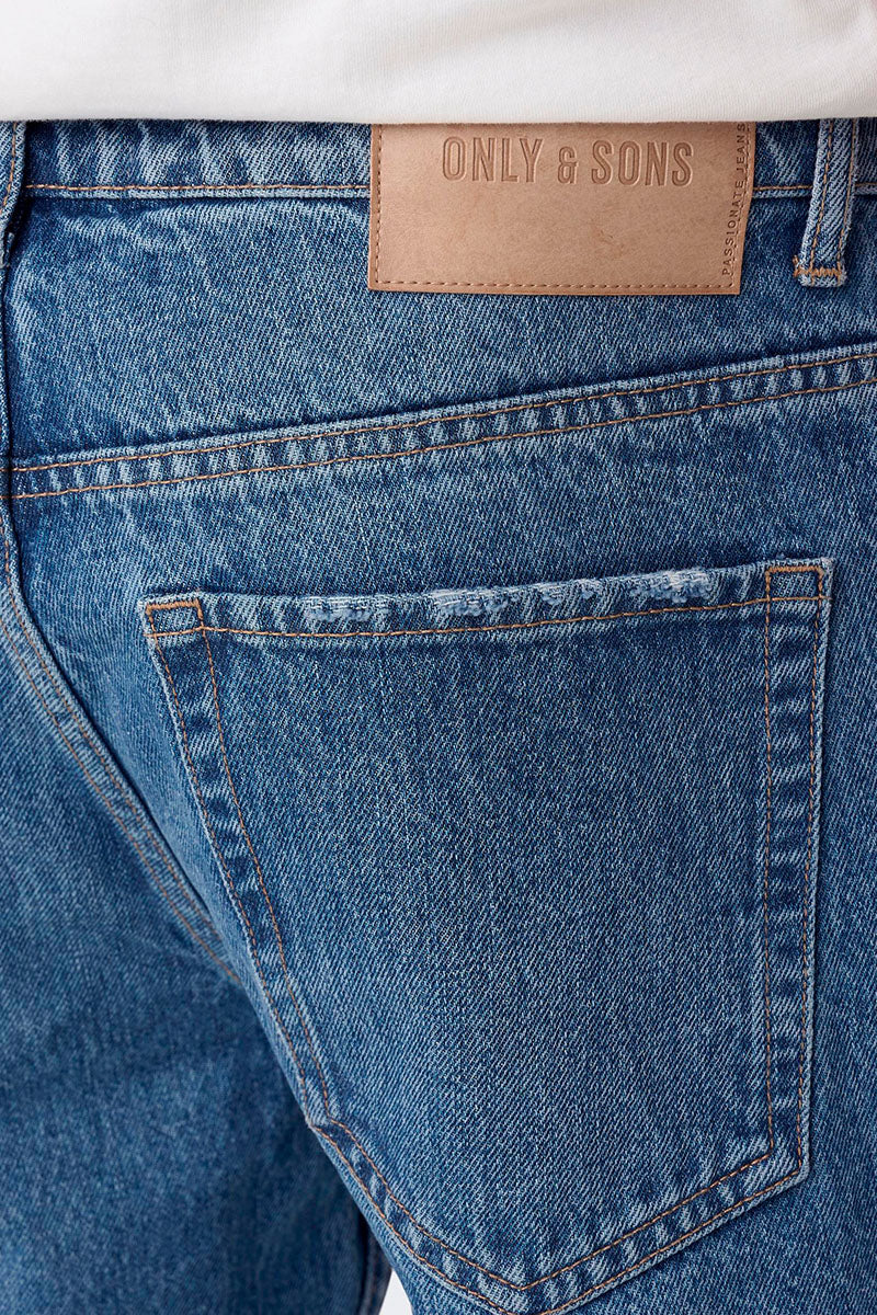 Only & Sons Edge Straight Fit 4939 Medium Blue Denim - Image 4