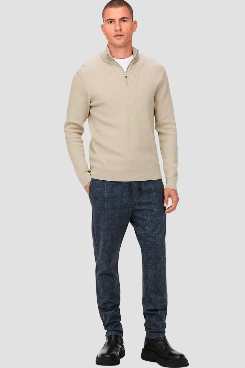 ONLY & SONS PHIL COTTON HALF ZIP KNIT Silver Lining - Image 2