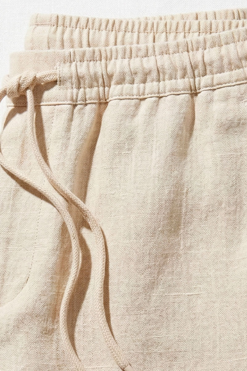 Solid TAIZ LINEN PANTS Oatmeal - Image 2