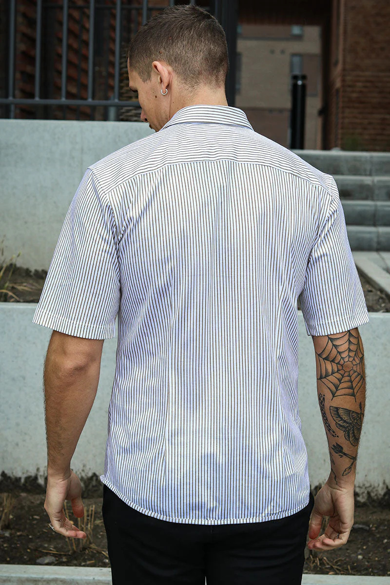 ONLY & SONS Miles SS Stretch Hemd Chinchilla Stripe - Image 6