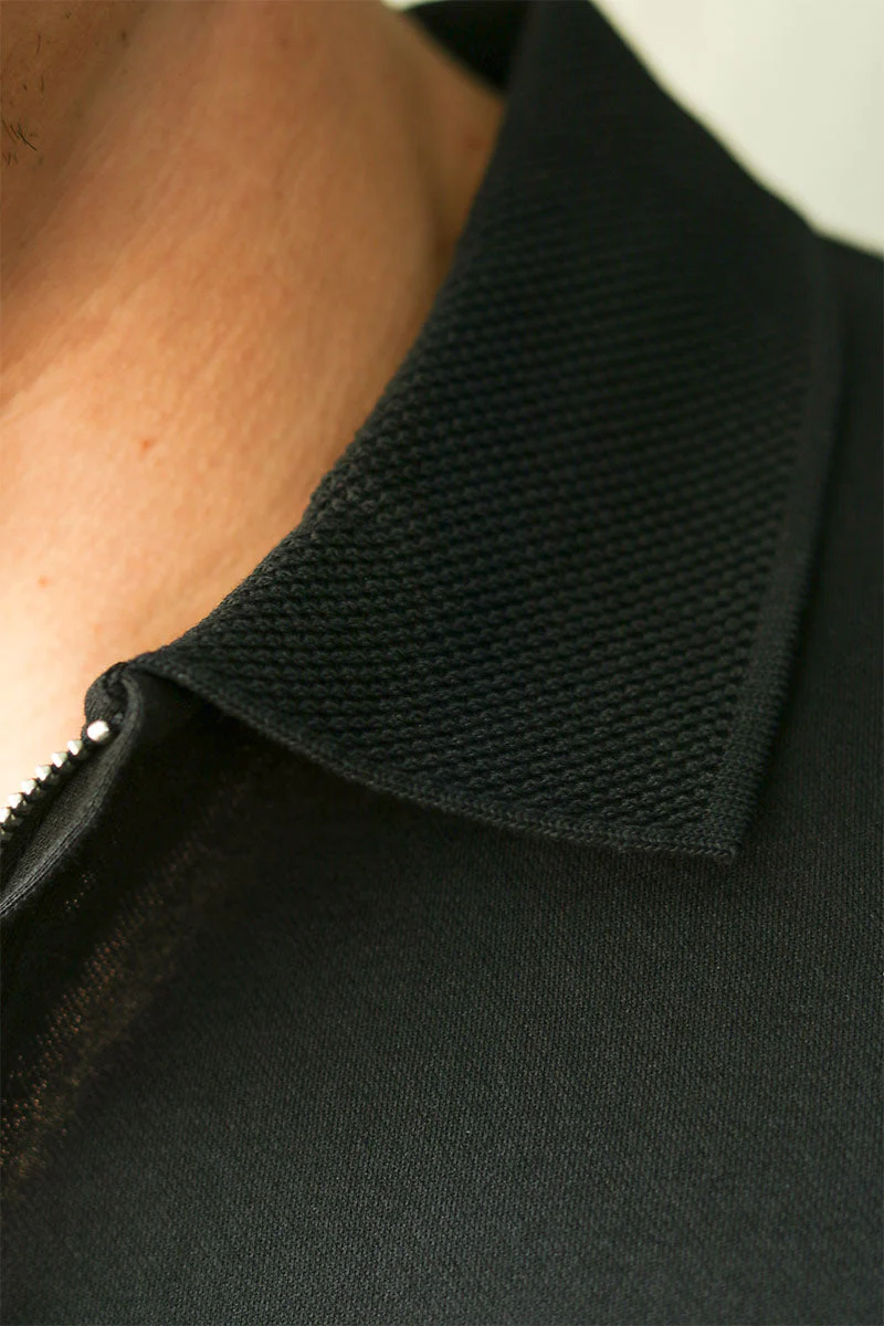 Selected Fave Zip Polo SS Black - Image 3