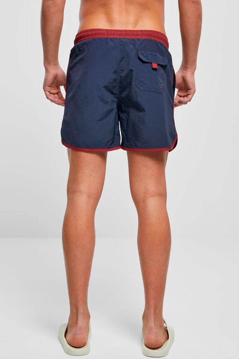 Urban Classics Retro Badehose White/Midnight Navy - Image 4