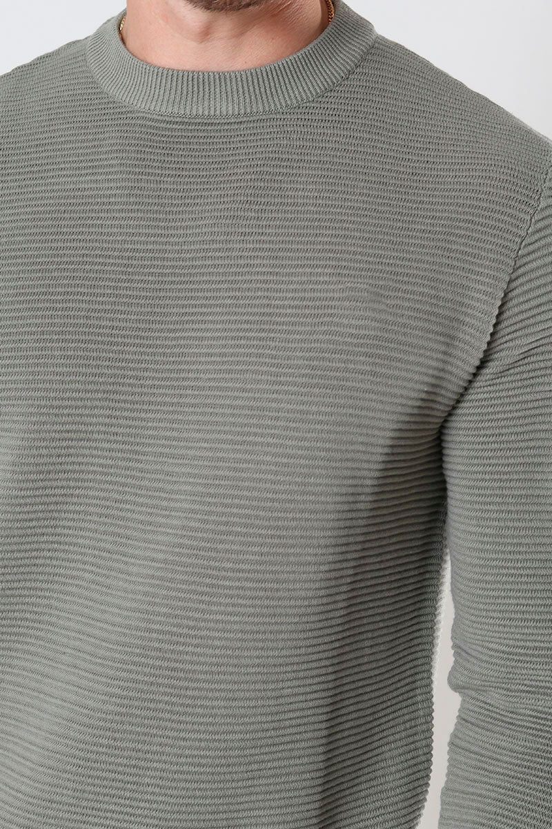 Solid Valencia Crew Knit Vetiver - Image 3