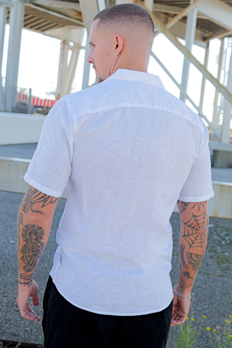 ONLY & SONS Caiden SS Resort Linen Hemd White - Image 4