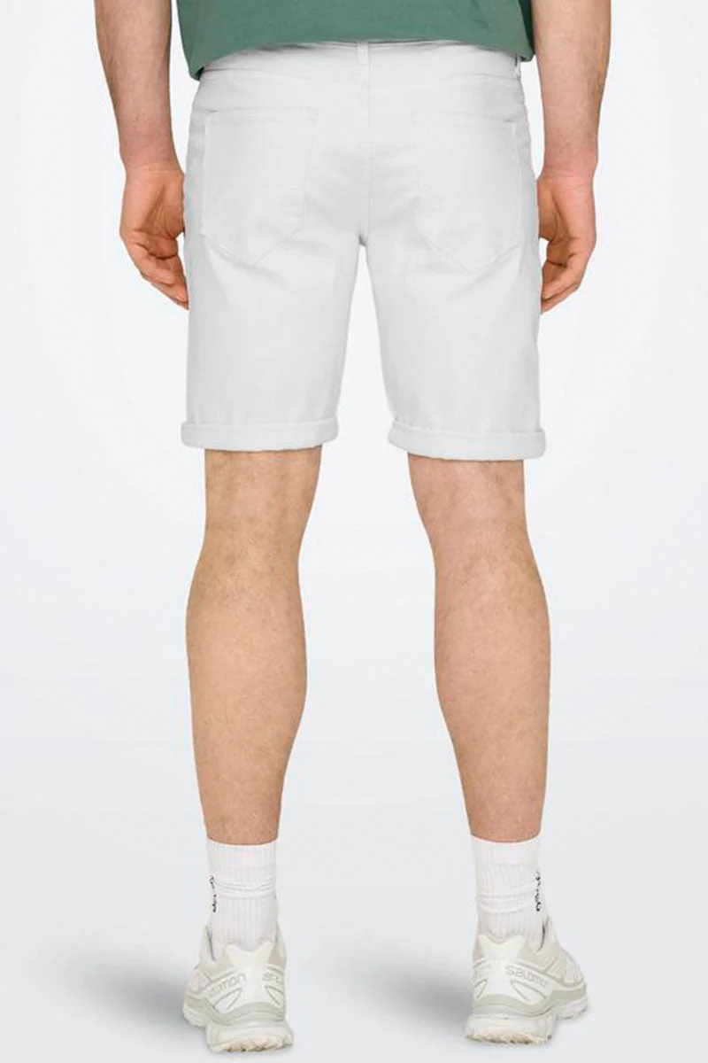 ONLY & SONS Ply 9297 Denim Shorts White - Image 4