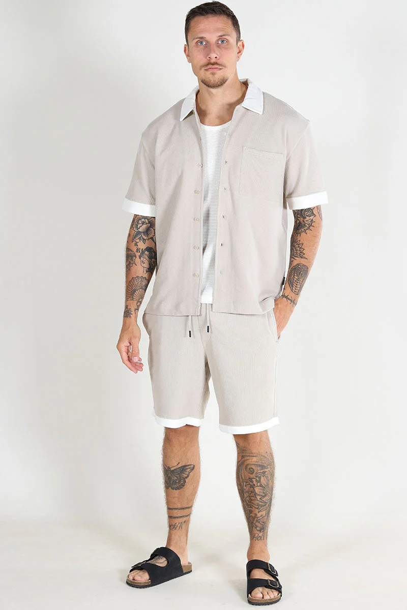 ONLY & SONS Mabon Relax Emb SS Hemd Silver Lining - Image 2