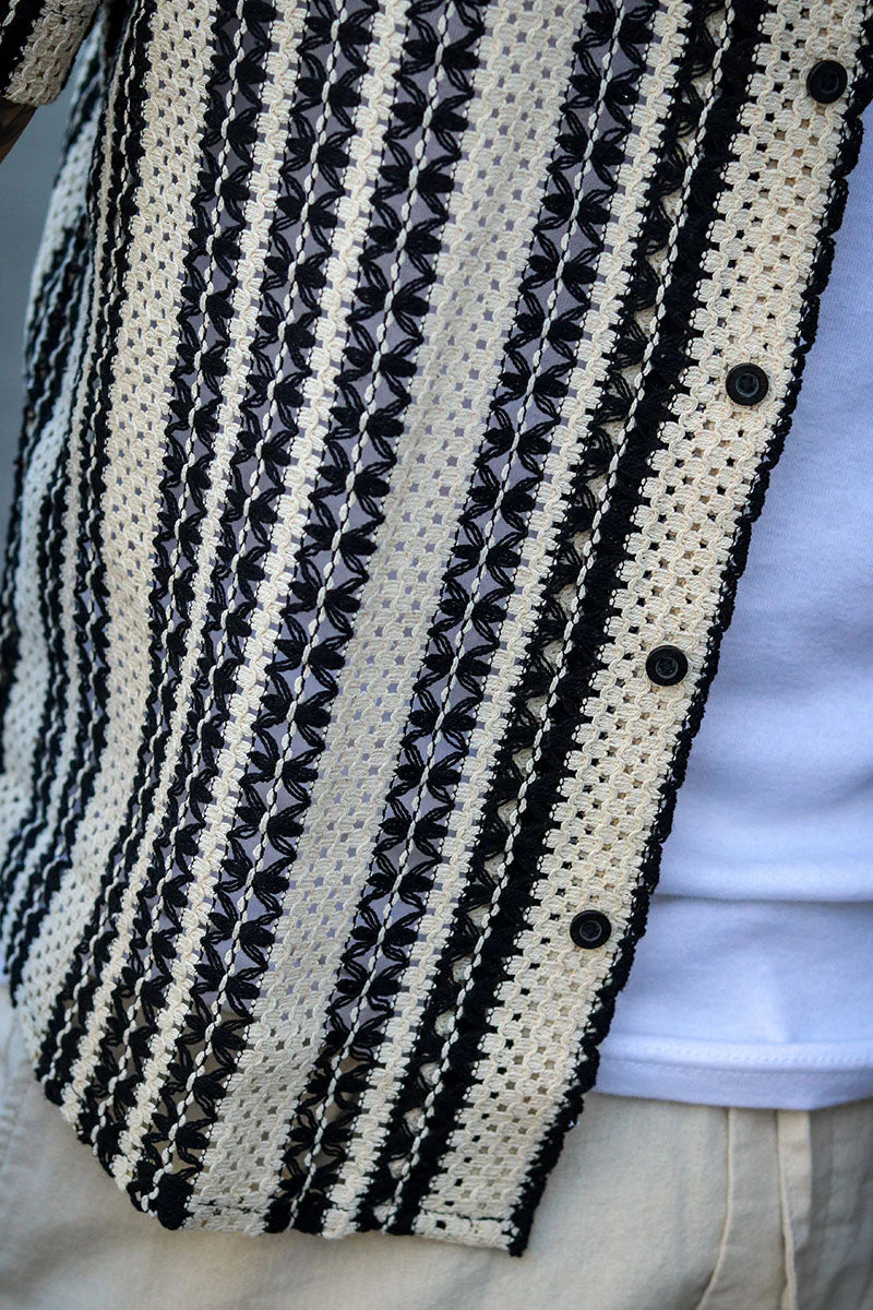 ONLY & SONS Dani Crochet Resort SS Hemd Cloud Dancer - Image 3
