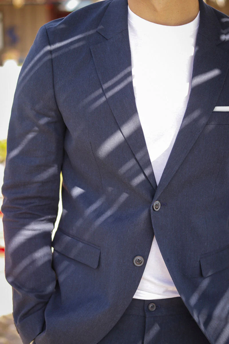 Jack & Jones Riviera Linen Blazer Dark Navy - Image 3