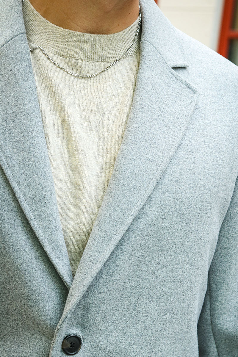 Jack & Jones Harrison Wool Coat Light Grey Melange - Image 5