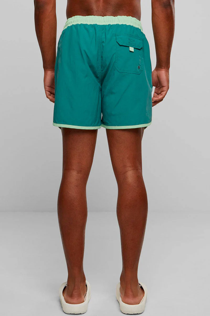 Urban Classics Retro Swimshorts Vintagre Green - Image 4