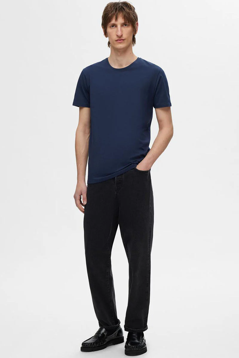 Selected ROLAND BASIC TEE 3-PACK Navy Blazer - Image 3