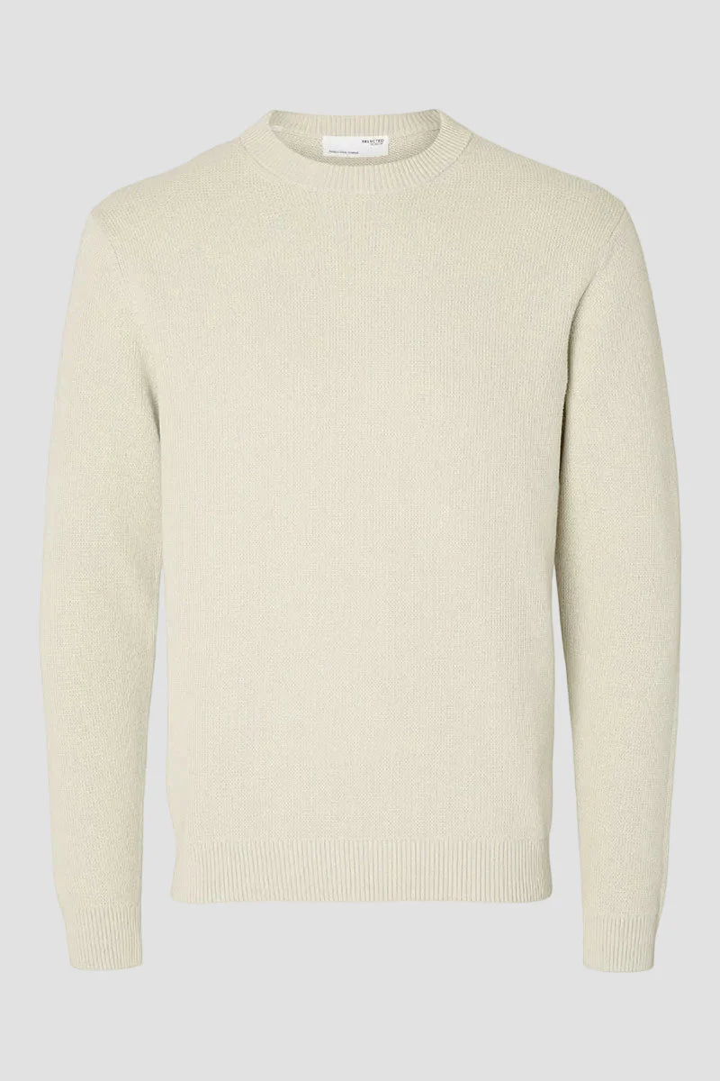 Selected Dane LS Structure Knit Crew Neck Oatmeal - Image 5