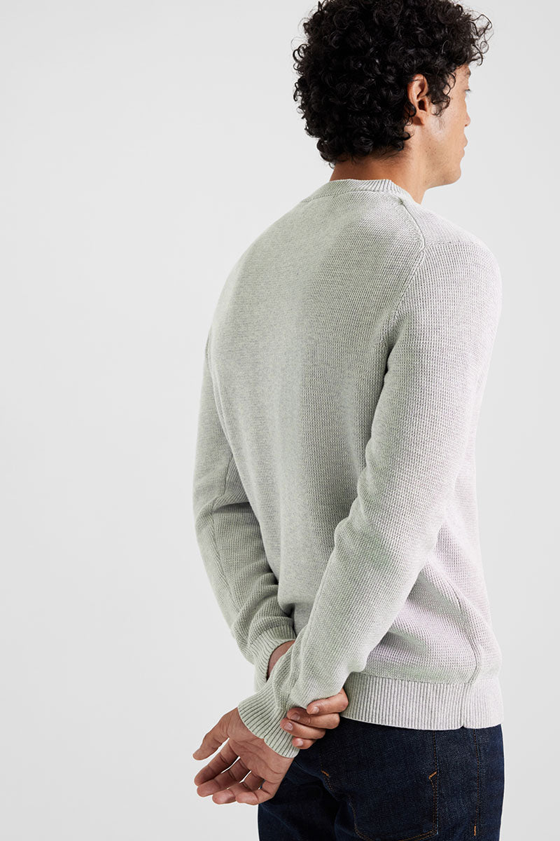 Selected Dane LS Structure Knit Crew Neck Light Grey Melange - Image 5