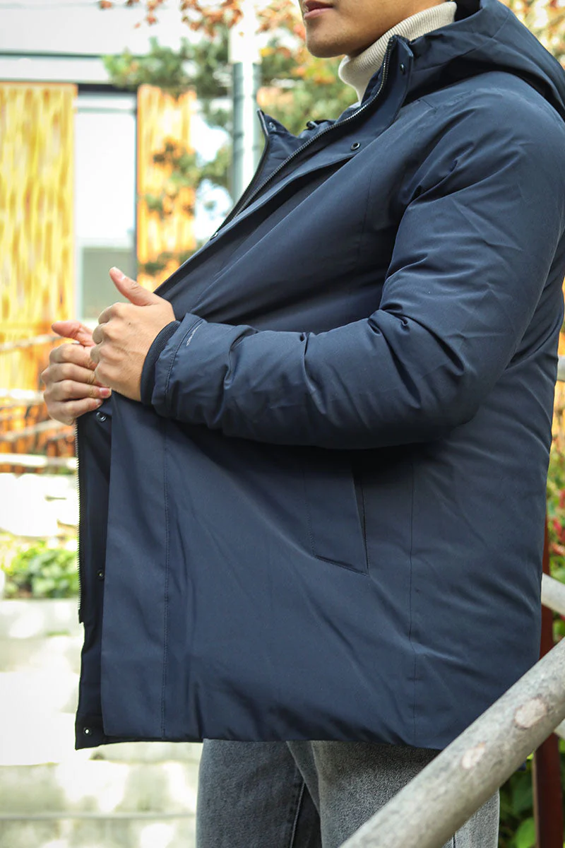 Jack & Jones Keen Stretch Parka Jacket Dark Navy - Image 3