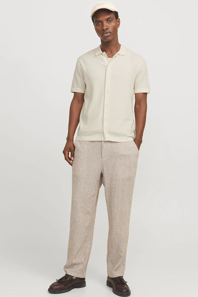 Jack & Jones Emil Knit Structure Hemd SS Cloud Dancer - Image 2