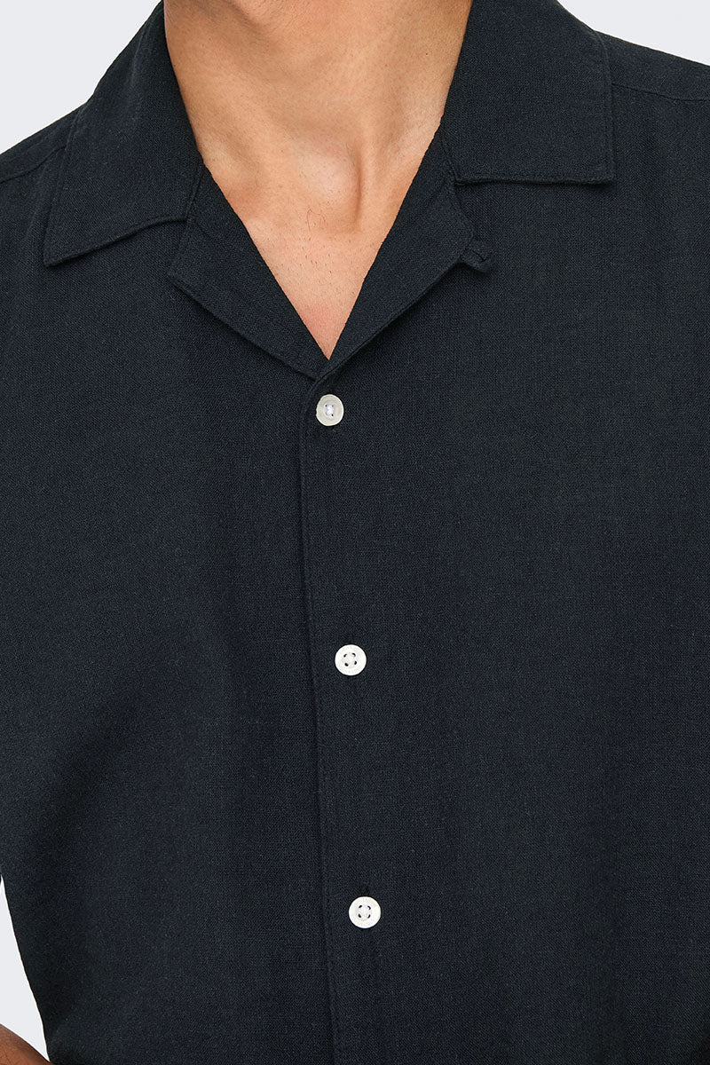ONLY & SONS Caiden SS Resort Linen Black - Image 3