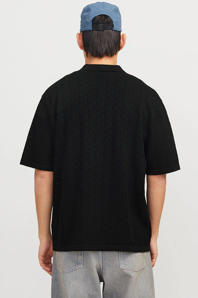Jack & Jones Tyler Knit SS Polo Black - Image 4