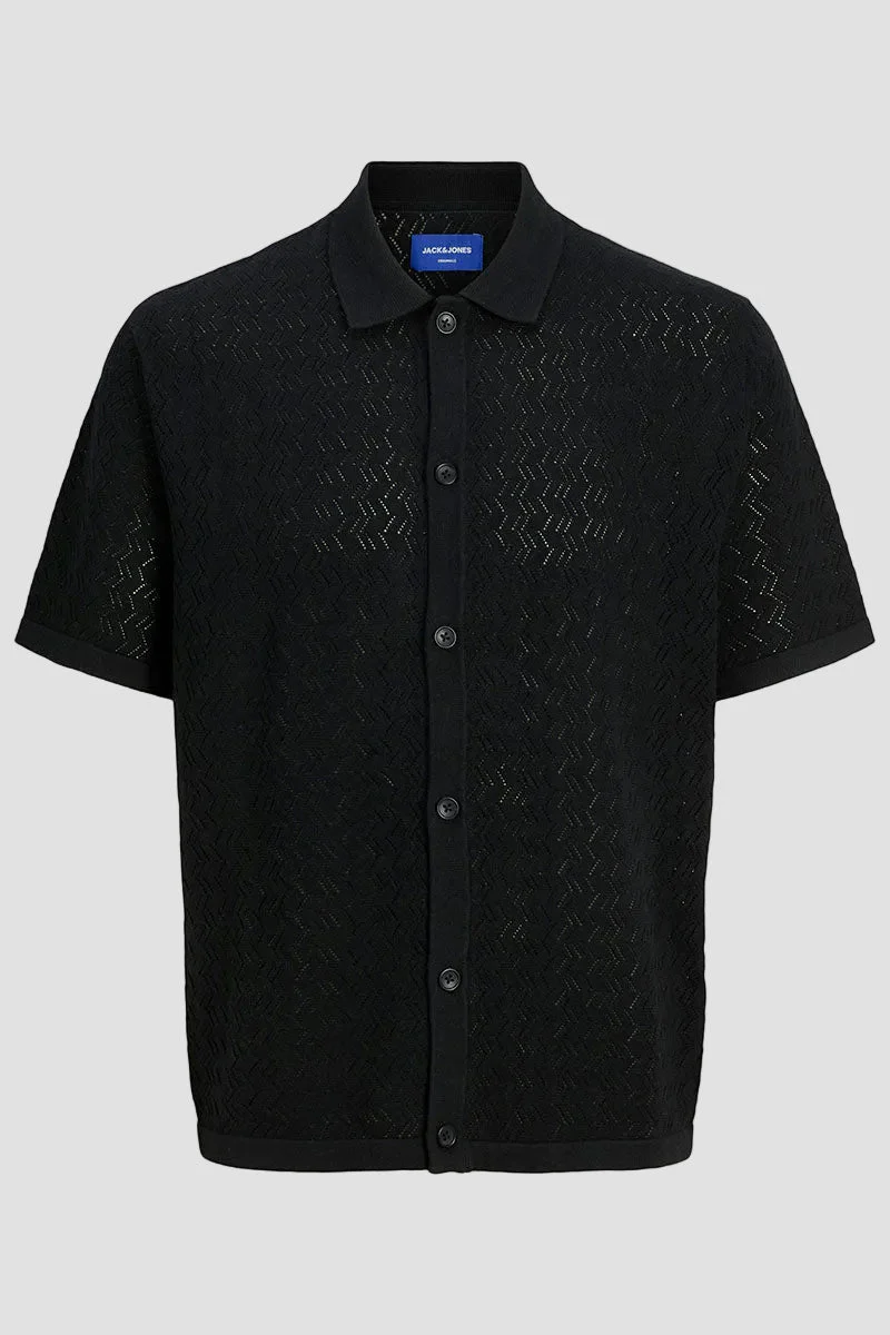 Jack & Jones Tyler Knit SS Polo Black - Image 5