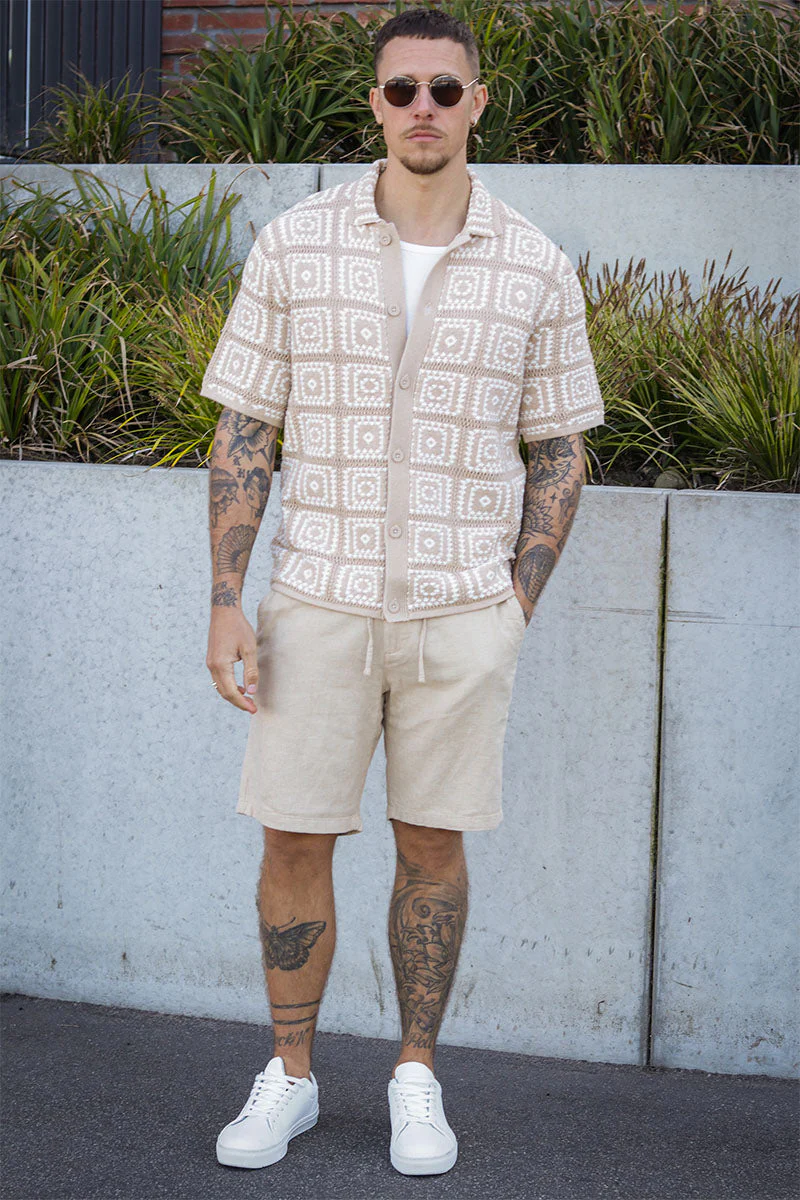 ONLY & SONS Bart Relax SS Knit Hemd Silver Lining - Image 2
