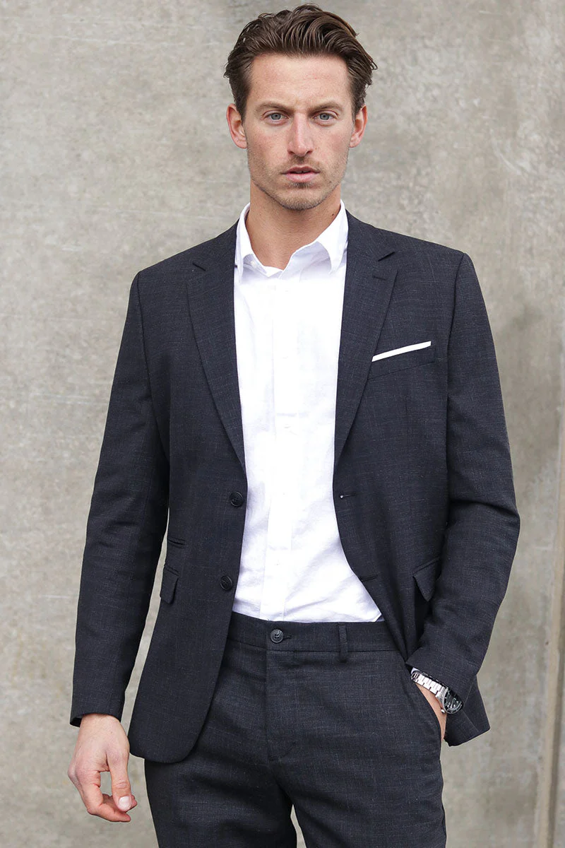 Selected SLHSLIM-OASIS LINEN BLZ NOOS Black - Image 3
