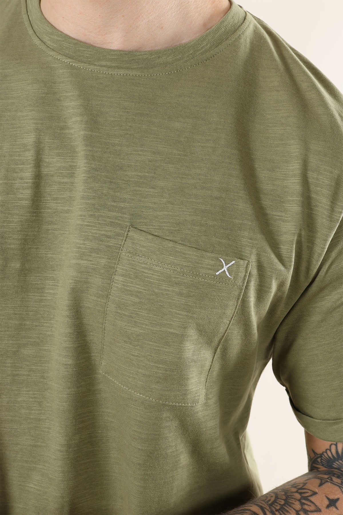 Clean Cut Copenhagen Kolding Organic Tee S/S Dusty Green - Image 3