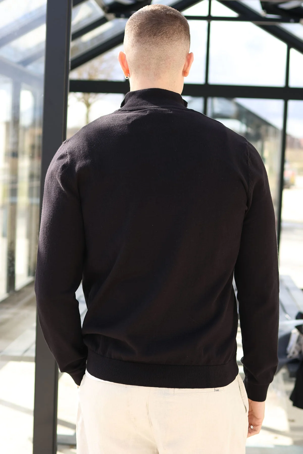 Clean Cut Copenhagen Claude Half-Zip Black - Image 4