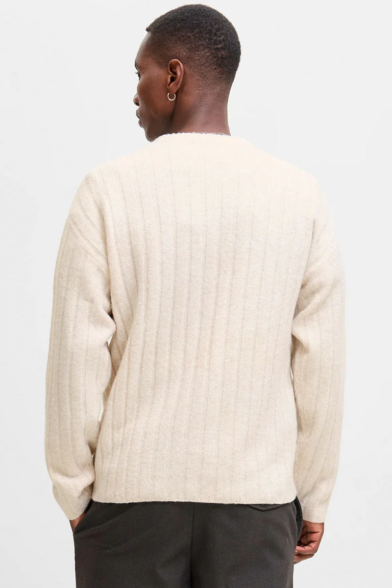 Jack & Jones Bradley Carter Knit Crew Neck Moonbeam - Image 3